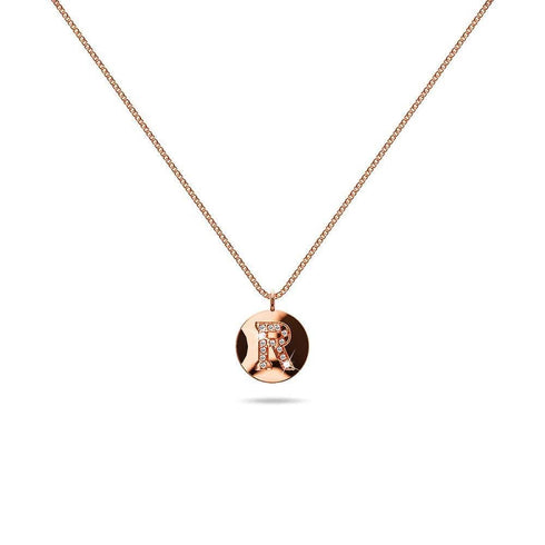 Solid 925 Sterling Silver Initial Alphabet Personalised Disc Necklace
